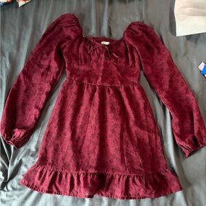 Hollister Burgundy Floral Mini Dress